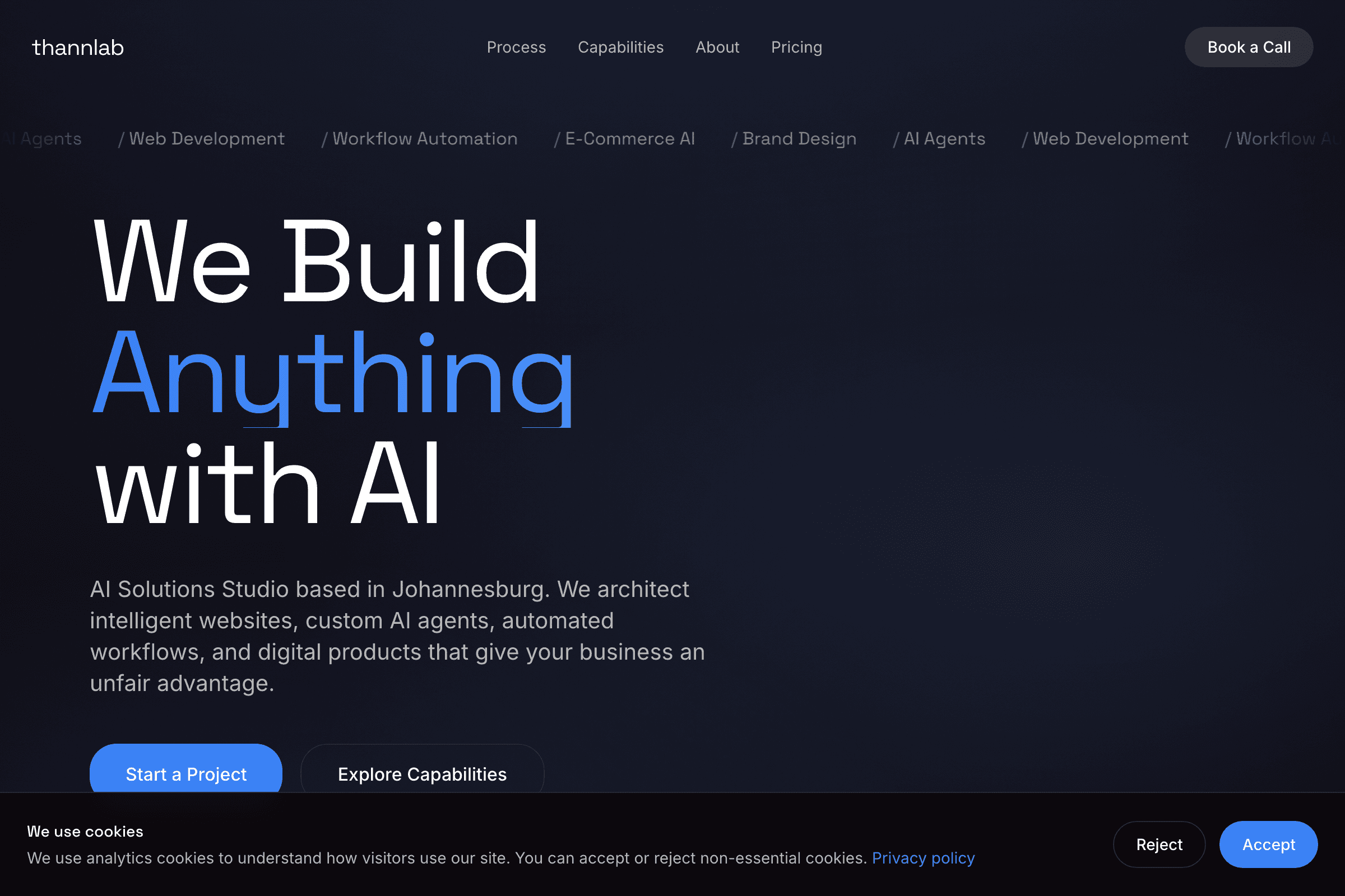 Thannlab homepage screenshot